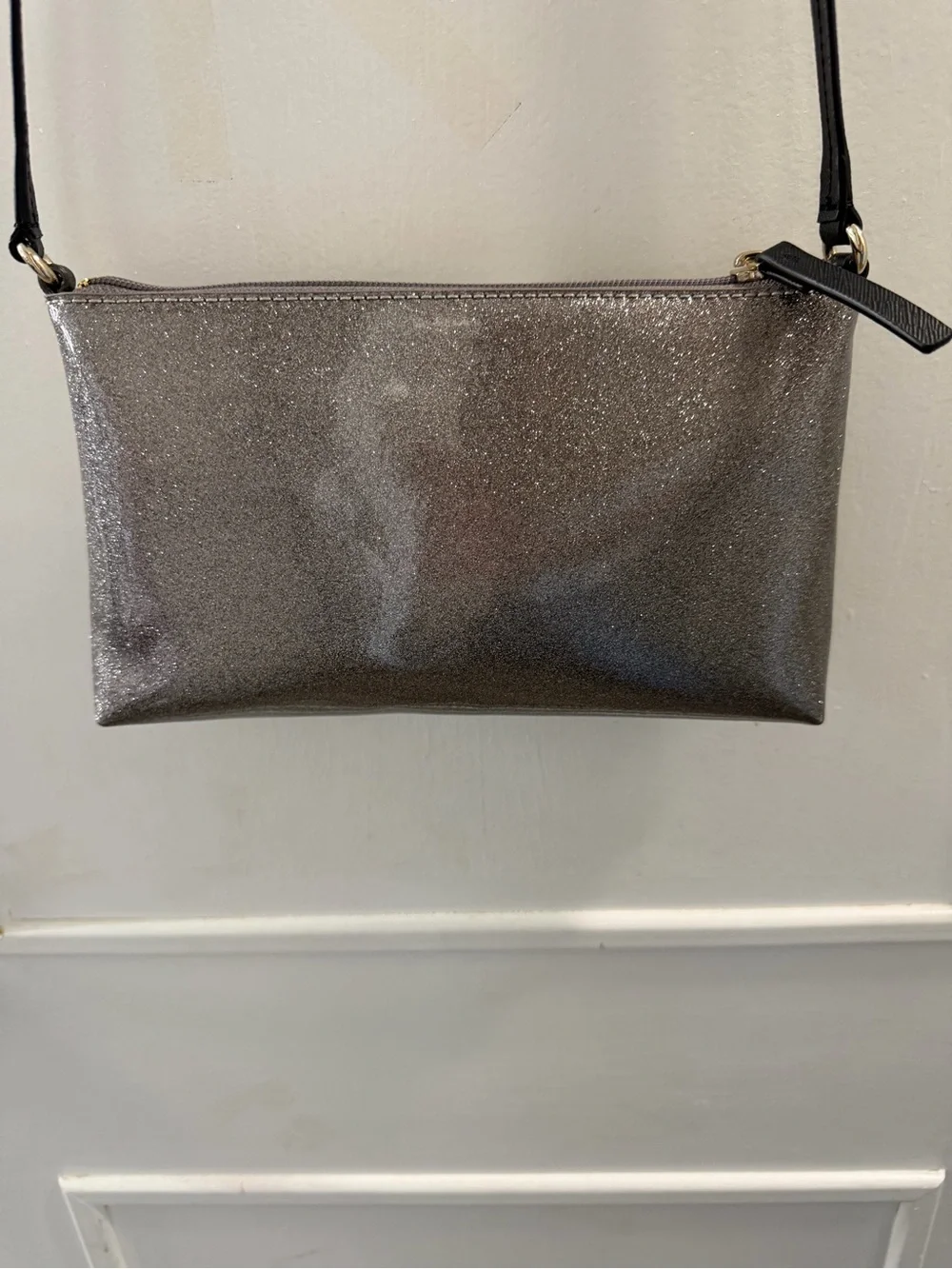 kate spade Metallic Silver Bow Crossbody Bag NWT